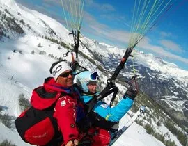 Baptême en Parapente à Ski à Pra Loup