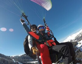 Baptême en Parapente à Skis à La Clusaz