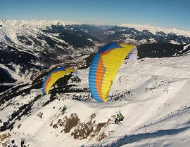 Baptême en Parapente à Ski à Méribel