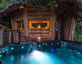 Cabane dans les Arbres avec Spa près d'Auch