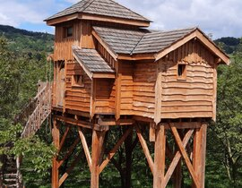 Nuit en Cabane dans les Arbres avec Spa près de Valence