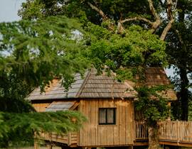 Cabane sur Pilotis avec Spa Privatif près de Bordeaux