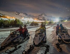 Balade nocturne en Motoneige et Dîner près d'Ax-les-Thermes