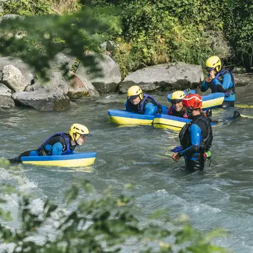 Descente en Hydrospeed sur l'Isère à La-Plagne en région Rhône-Alpes