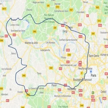 Balade à Moto à l&#39;Ouest de Paris en région Ile-de-France