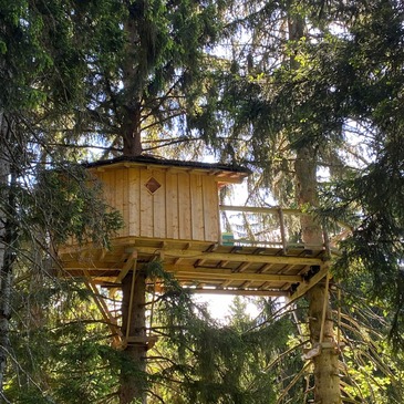 Cabane dans les Arbres face au Mont Blanc en région Rhône-Alpes