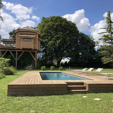 Cabane sur Pilotis avec Jacuzzi Privatif à Beauville en région Midi-Pyrénées
