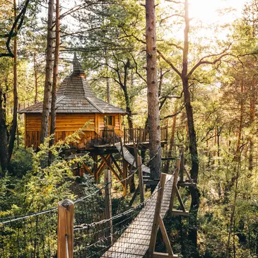 Cabane dans les Arbres avec Spa à Serres