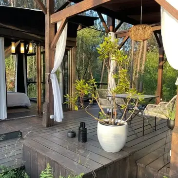 Cabane avec Spa à Origne près du Bassin d'Arcachon en région Aquitaine Cabane avec Spa à Origne près du Bassin d'Arcachon en région Aquitaine