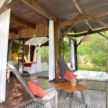 Lodge avec Spa à Origne près du Bassin d&#39;Arcachon